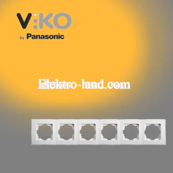  Рамка шестиместная горизонтальная белая VIKO LINNERA 
